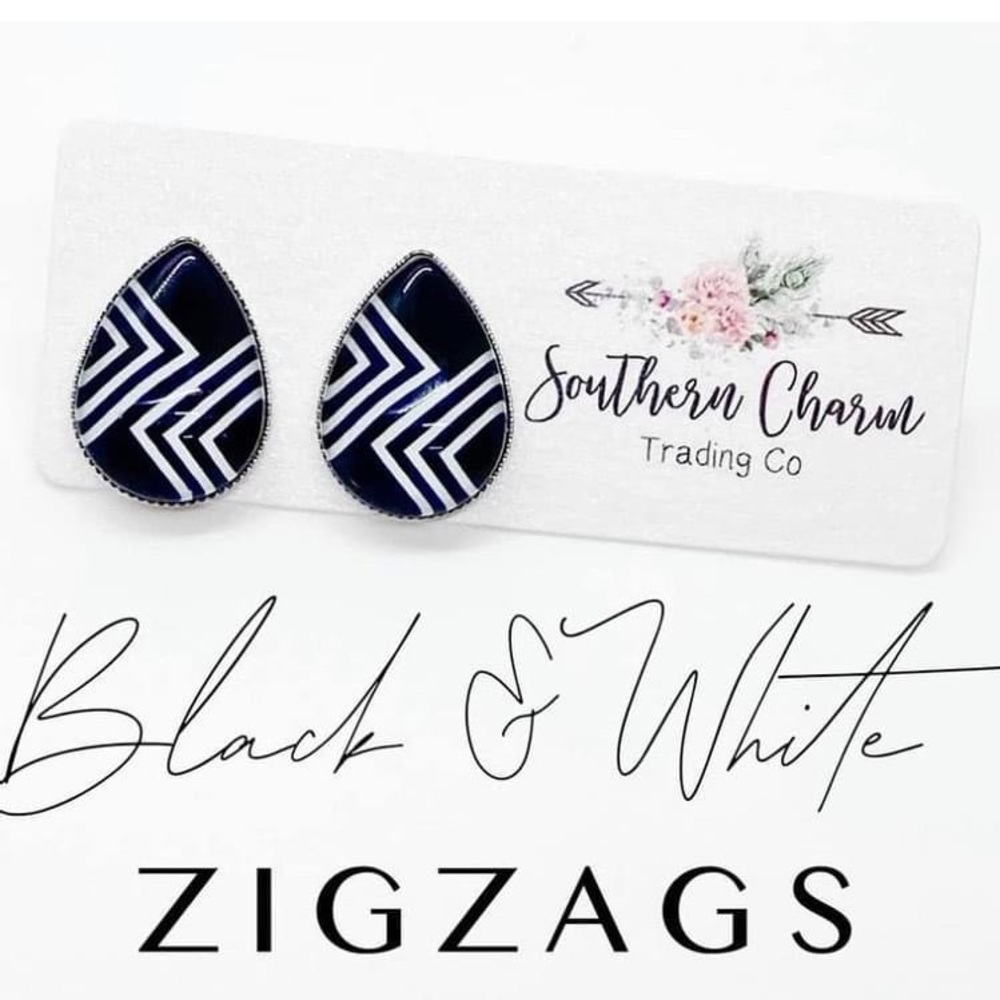 Black and White Earrings